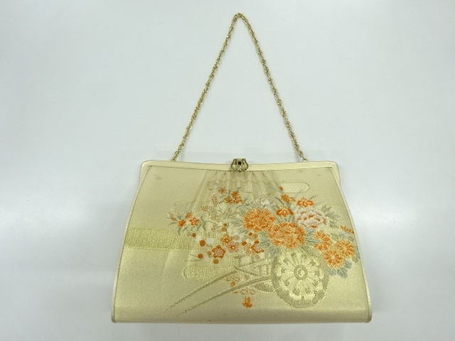 JAPANESE KIMONO / ANTIQUE BAG / WOVEN FLOWER CART
